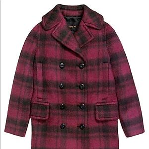 Coach plaid long peacoat
